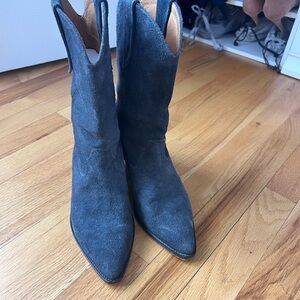 Isabel Marant Duerto Charcoal Suede Heeled Boots